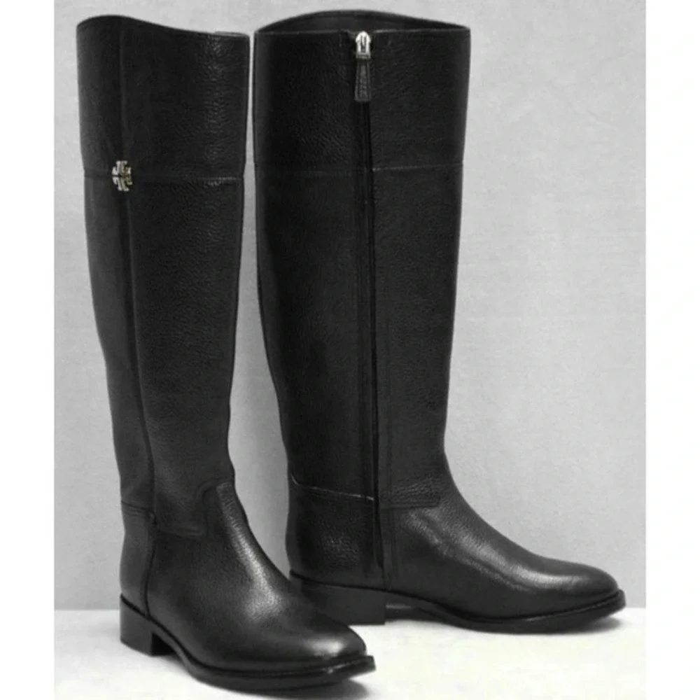 TORY BURCH Jolie Tall Riding Boots in Black Women's Size 9M